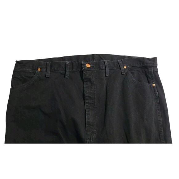 Wrangler Black Denim Jeans Men's 46X34 Cotton Straight Leg Cowboy Rodeo Comfort - Picture 4 of 6